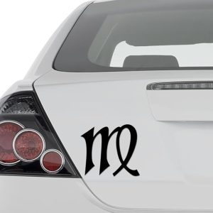 Horoscope Symbol Virgo for Car Truck Motorcycle Windows Bumper Laptop Home Wall Decor Vinyl Sticker Decal - Size [8 in/20 cm] Wide Color- Matte Black - Virgo Car Floor Mat for men