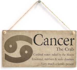 Meijiafei Cancer The Crab - Beautiful Spiritual Gift Astrology Sign of the Zodiac Plaque 10"x5" - Pisces Home Decor for men