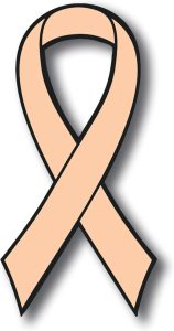 Magnet Me Up Support Uterine Cancer Awareness Peach Ribbon Magnet Decal, 3.5x7 Inches Heavy Duty Automotive Magnet for Car Truck SUV, any Magnetic Surface, Inspirational Gift for Women, Crafted in USA - Cancer Car Accessories for men