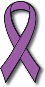 Magnet Me Up Support Pancreatic and Leiomyosarcoma Cancer Awareness Purple Ribbon Magnet Decal, 3.5x7 Inches, Heavy Duty Automotive Magnet for car Truck SUV - Cancer Car Accessories for men