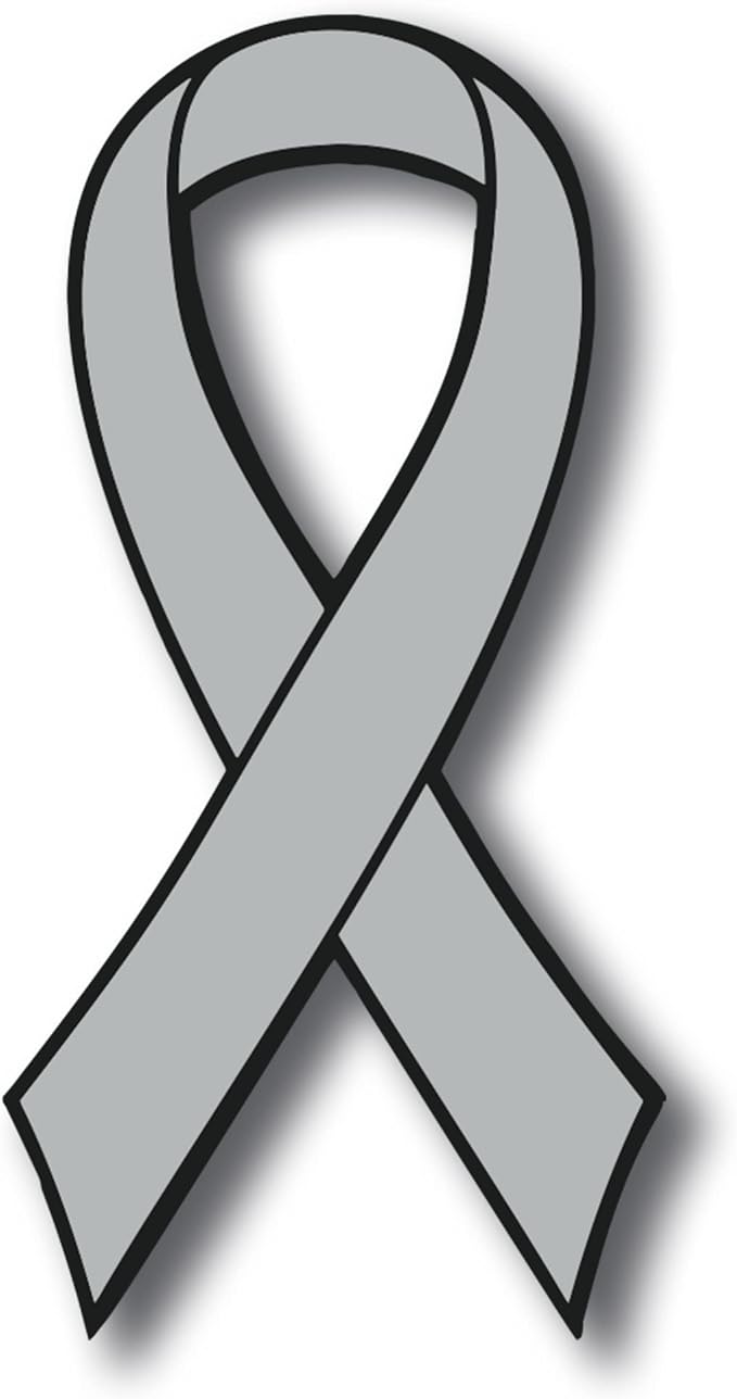 Magnet Me Up Support Brain Cancer Awareness Grey Ribbon Magnet Decal, 3.5x7 Inches Heavy Duty Automotive Magnet for Car Truck SUV, Any Magnetic Surface, Showing Support or Fundraising, Crafted in USA - Cancer Car Accessories for men