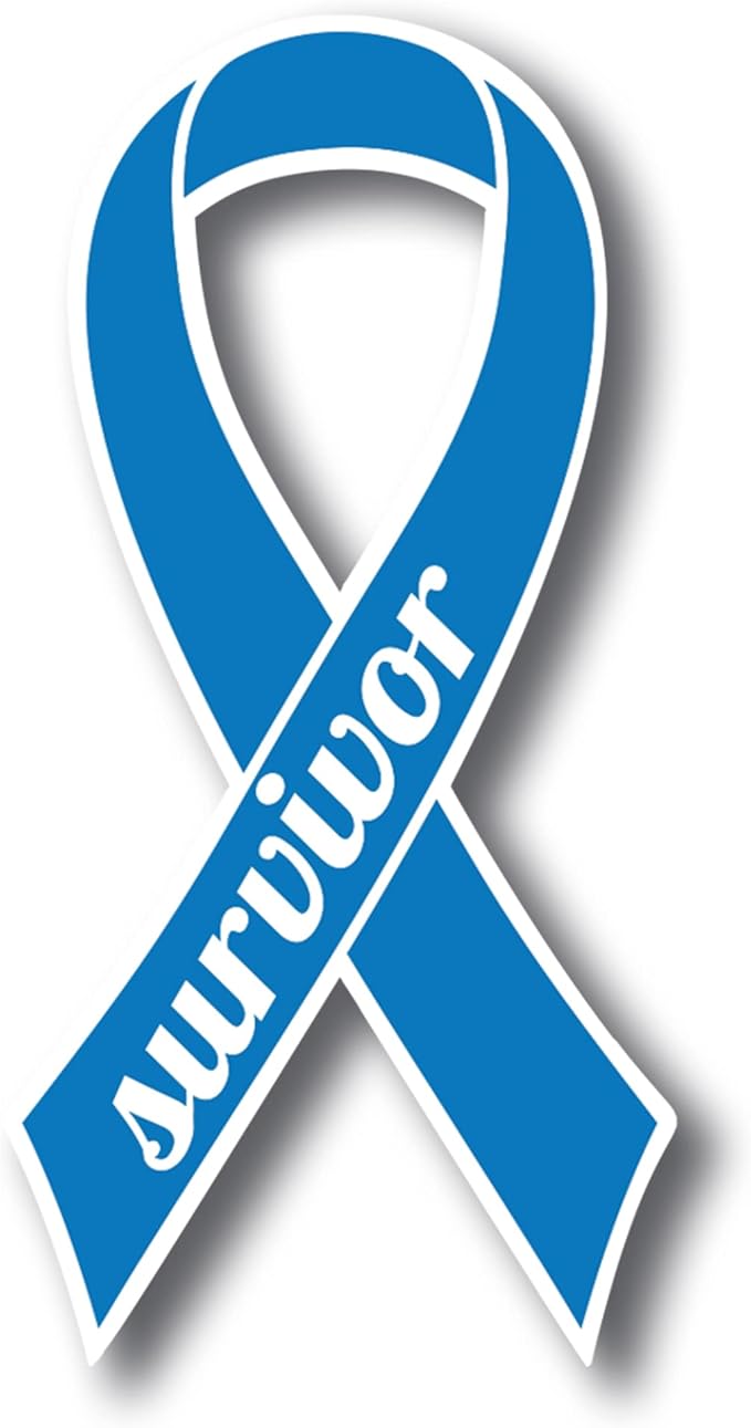 Magnet Me Up Colon Cancer Survivor Blue Ribbon Magnet Decal, 3.5x7 Inches, Automotive Magnet for Car Truck SUV, Any Magnetic Surface, Celebration of Strength, Admiring Survivors, Crafted in USA - Cancer Car Accessories for men