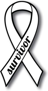 Magnet Me Up Support Lung Cancer Survivor White Ribbon Magnet Decal, 3.5x7 Inches, Heavy Duty Automotive Magnet for Car Truck SUV, Celebration of Strength, Admiring Survivors, Crafted in USA - Cancer Car Accessories for men