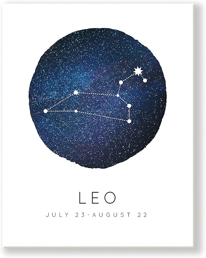 Kindred Sol Collective Leo Zodiac Constellation Art 14" x 11" - Minimalist & Dreamy Astrology Print - Perfect Horoscope Print for Nursery Decor, Bedrooms, Playrooms, Classrooms and Gifts - Leo Canvas for men