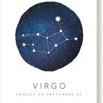 Kindred Sol Collective Virgo Zodiac Constellation Wall Art Print (14" x 11") - Virgo Zodiac Poster, Ideal Gift for birthdays Astrology and Star Lovers - Virgo Poster for men