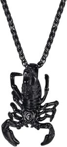 U7 Punk Necklaces Stainless Steel 18K Gold Plated Large Hip Hop Dagger/Knife/Sword/Steampunk Gear/Large Razor Blade Pendant Necklace for Men Women, Chain 22-24 Inches - Scorpio Accessories for men