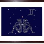 Painting Illustration Zodiac Star Sign Gemini Twin Framed Art Print B12X12966 - Gemini Canvas for men