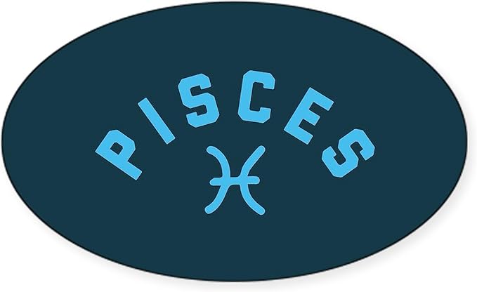CafePress Pisces Oval Car Bumper Sticker - Pisces Car Accessories for men