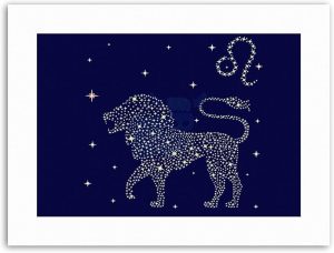 Wee Blue Coo ZODIAC STAR SIGN LEO LION Painting Illustration Canvas art Prints - Leo Canvas for men