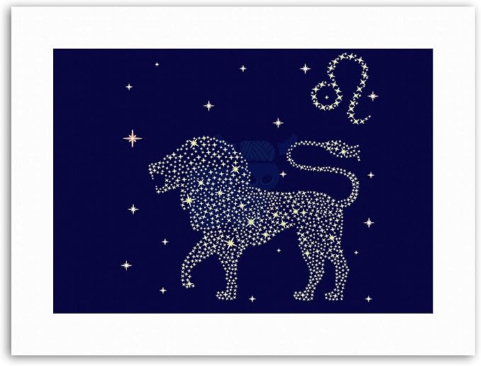 Wee Blue Coo ZODIAC STAR SIGN LEO LION Painting Illustration Canvas art Prints - Leo Canvas for men