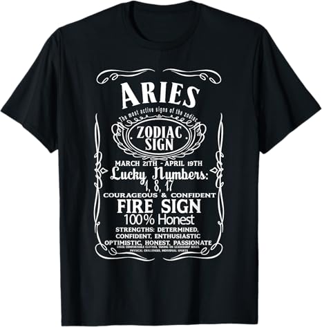 ZODIAC SIGN Aries Horoscope Astrologie T-Shirt - Aries T-Shirt for men