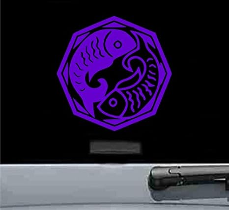 JS Artworks Zodiac Pisces Astrology Vinyl Decal Sticker (Purple) - Pisces Car Accessories for men