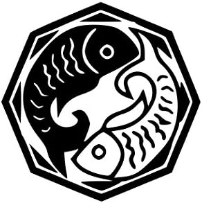 JS Artworks Zodiac Pisces Astrology Vinyl Decal Sticker (Black) - Pisces Car Accessories for men