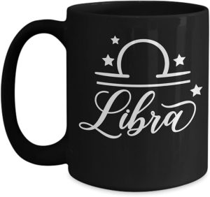 Libra Mug, Born Sep 23 - Oct 22: Astrology Constellation Zodiac Symbol Nameplate, Displays Birthday Horoscope Sign Of Aquarius For Women, Men - Aquarius Mug for men