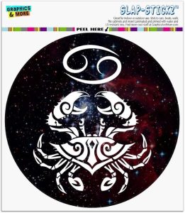Cancer Crab Zodiac Sign Horoscope in Space Automotive Car Window Locker Circle Bumper Sticker - Pisces Car Accessories for men