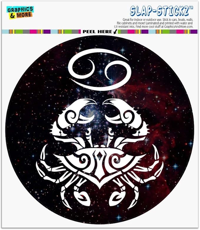 Cancer Crab Zodiac Sign Horoscope in Space Automotive Car Window Locker Circle Bumper Sticker - Pisces Car Accessories for men