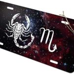 GRAPHICS & MORE Scorpio Scorpion Zodiac Sign Horoscope in Space Novelty Metal Vanity Tag License Plate - Scorpio Sticker for men