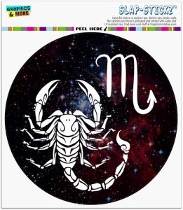 Scorpio Scorpion Zodiac Sign Horoscope in Space Automotive Car Window Locker Circle Bumper Sticker - Scorpio Sticker for men
