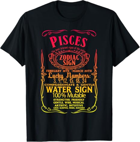 ZODIAC SIGN PISCES Horoscope Astrology present - Pisces T-Shirt for men