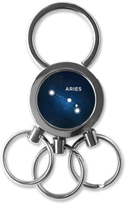 Aries Constellation Zodiac Sign Stainless Steel Metal Key Chain Ring Car Keychain Keyring Clip Gift - Aries Keychain for men