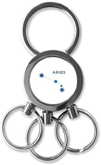 Aries Constellation Sign Zodiac Stainless Steel Metal Key Chain Ring Car Keychain Keyring Clip Gift - Aries Keychain for men