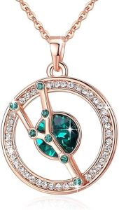 Leafael "Superstar Zodiac Constellation Pendant Necklace Made with Premium Crystal Horoscope Jewelry, Gold or Rose Gold Plated, 18"+ 2" - Taurus for men