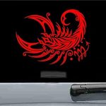 JS Artworks Tribal Scorpio Sign Vinyl Decal Sticker (RED) - Scorpio Sticker for men