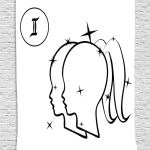 Ambesonne Zodiac Gemini Tapestry, Mystical Sign with Women Portrait Outlines with Stars Sisters of Zodiac, Wall Hanging for Bedroom Living Room Dorm Decor, 40" X 60", Black and White - Gemini Blanket for men