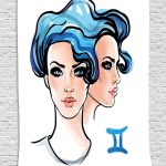 Ambesonne Zodiac Gemini Tapestry, Ink and Watercolor Artwork Young Women Portraits of Air Sign, Wall Hanging for Bedroom Living Room Dorm Decor, 40" X 60", Pale Peach Black - Gemini Blanket for men