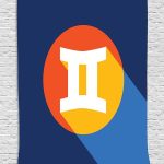 Ambesonne Zodiac Gemini Tapestry, Horoscope Sign with Colorful Graphic Design in a Circle on Blue Background, Wall Hanging for Bedroom Living Room Dorm Decor, 60" X 80", Multicolor - Gemini Blanket for men