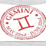 Ambesonne Zodiac Gemini Tapestry, Weathered Old Rubber Stamp Design Vintage Circle Stars Sign and Dates, Wall Hanging for Bedroom Living Room Dorm, 80" X 60", Scarlet and White - Gemini Blanket for men