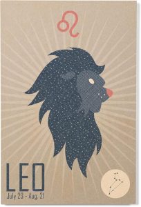 Lantern Press 12x18 Inch Premium Wood Sign, Ready to Hang Wall Decor, Leo, Woven Zodiac - Leo Canvas for men