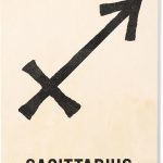 Lantern Press 12x18 Inch Premium Wood Sign, Ready to Hang Wall Decor, Sagittarius, Astrology Zodiac Symbol, Ink Drawing - Sagittarius Home Decor for men