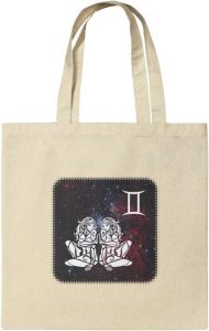 GRAPHICS & MORE Gemini Twins Zodiac Sign Horoscope in Space Grocery Travel Reusable Tote Bag - Gemini Canvas for men