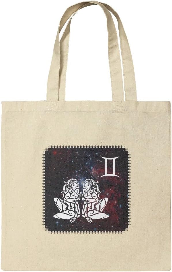GRAPHICS & MORE Gemini Twins Zodiac Sign Horoscope in Space Grocery Travel Reusable Tote Bag - Gemini Canvas for men