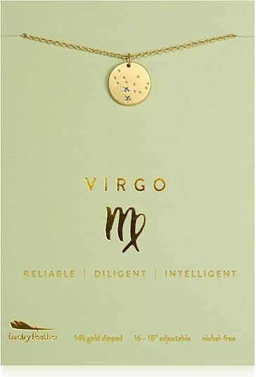 Zodiac Necklace - 14K Gold-Dipped Constellation Pendant Necklace - Zodiac Sign Birthday Gifts for Women and Girls with Adjustable 16" - 18" Chain - Aries Necklace for men