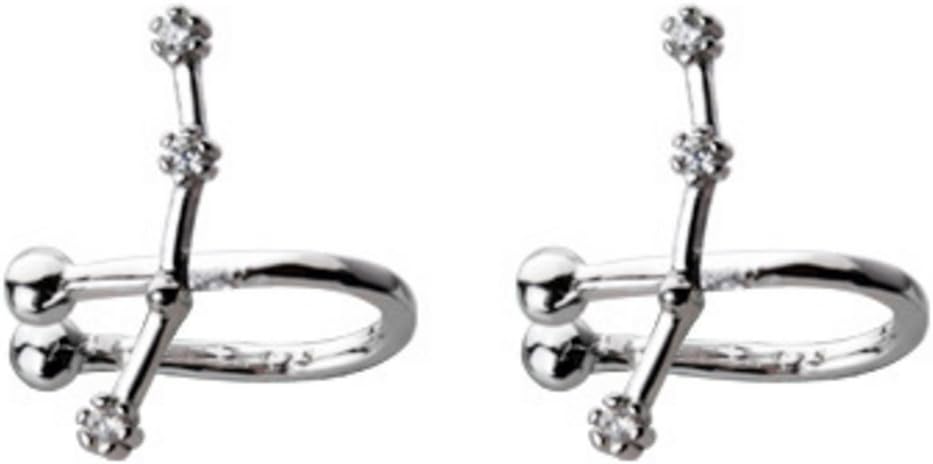 12 Constellation Sign Sterling Silver Earring Clips - Aries Earrings for men