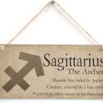 Meijiafei Sagittarius The Archer - Beautiful Spiritual Gift Astrology Sign of the Zodiac Plaque 10" x 5" - Sagittarius Home Decor for men