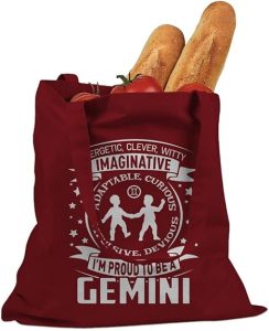 Gemini Astrology Zodiac Sign Cotton Canvas Tote Bag - Gemini Canvas for men