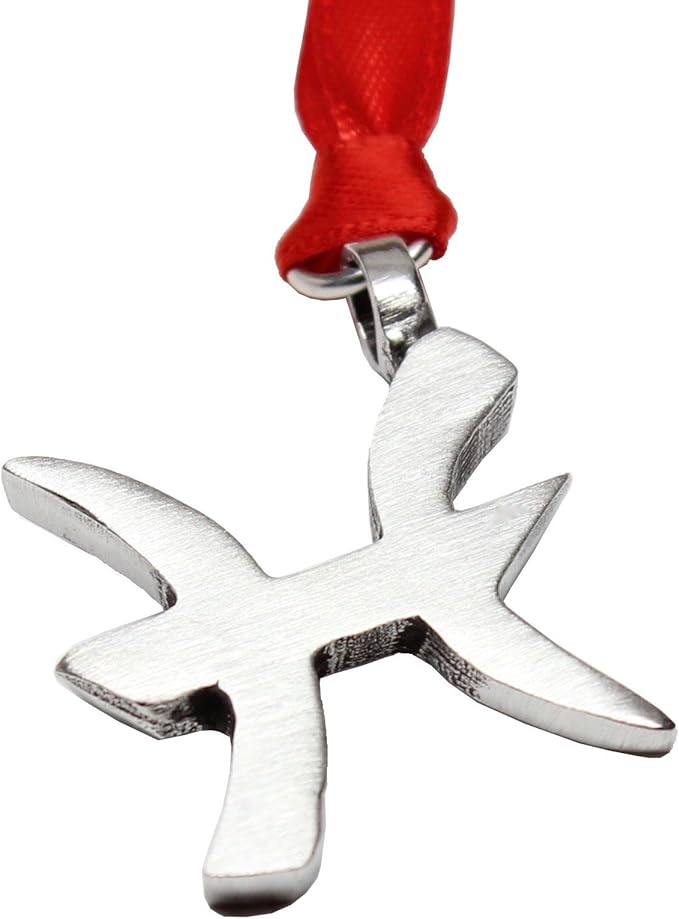 Pewter Pisces Astrology Zodiac Sign The Fish Christmas Ornament and Holiday Decoration (February 20-March 20 Birthday) - Pisces Home Decor for men