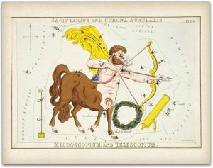 Astrology Posters - Sagittarius Zodiac Constellation Poster - 11x14 Unframed Art Print - Great Vintage Zodiac Poster, Astrology and Aptitude Vintage Home Wall Decor for Astrology Enthusiasts - Sagittarius Home Decor for men