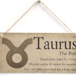 Meijiafei Taurus The Bull - Beautiful Spiritual Gift Astrology Sign of the Zodiac Plaque 10" X 5" - Taurus Products for men