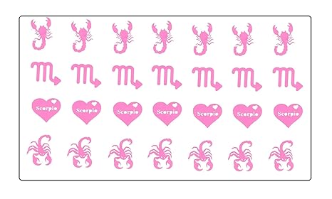Scorpio Star Sign Zodiac Collection (Scorpio Stickers Pink) - Scorpio Sticker for men