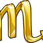 Cool Golden Yellow Birthday Zodiac Sign Cartoon Vinyl Sticker (2" Wide, Scorpio) - Scorpio Sticker for men