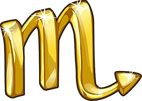 Cool Golden Yellow Birthday Zodiac Sign Cartoon Vinyl Sticker (2" Wide, Scorpio) - Scorpio Sticker for men