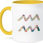 3dRose Coffee Mug, Size - 15oz - Aquarius symbol in colorful girly pattern - Aquarian horoscope sign Astrology - funny coffee cup gift - Aquarius Mug for men