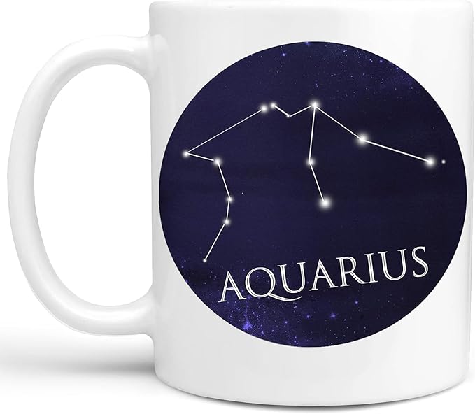 Aquarius Constellation Horoscope Sign Coffee Mug February March Birthday Gift Microwave Dishwasher Safe Ceramic Cup - Aquarius Mug for men