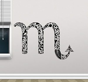 Scorpio Wall Decal Astrology Horoscope Scorpio Zodiac Sign Vinyl Sticker Cool Wall Art Design Wall Decor Housewares Kids Boy Girl Room Bedroom Decor Removable Wall Mural 1CGD - Scorpio Sticker for men