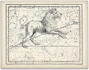 Astrology Posters - Leo the Lion 1822 Zodiac Sign - 11x14 Unframed Print - Vintage Zodiac Poster, Astrology and Aptitude Vintage Home Wall Decor for Astrology Enthusiasts, Leo Constellation Wall Art - Leo Canvas for men