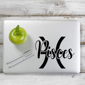 Yoonek Graphics Pisces Decal Sticker for Car Window, Laptop and More. # 1177 (4" x 4.9", Black) - Pisces Car Accessories for men